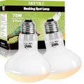 LUCKY HERP Reptile Heat Lamp Bulbs 75W, UVA Daylight Basking Bulbs 2 Pack | Fast Heating, Simulates Natural Sunlight, Ideal for Bearded Dragons Geckos Lizards Turtles Chameleons Amphibians & Chickens - size: 75