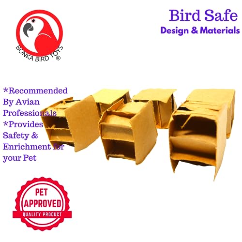 Bonka Bird Toys 2531 Cardboard 1.25" Cubes Parrot Foot Toy | Soft chewable cubes for shredding, foraging activities, foot play, and toy building projects - size: 6pcs - 1.25"
