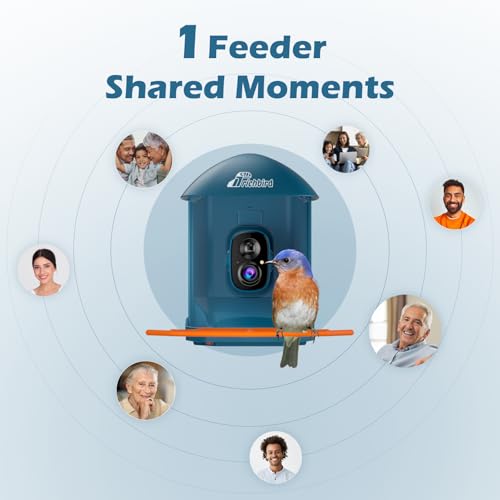 Smart Bird Feeder with Camera & Solar Panel, 2K HD Birdwatching Live | with AI Identify Bird Species, Auto Video Capture & Instant Notifications, for Mom/Dad/Bird Lovers - color: Deep Blue