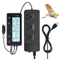 Reptile Temperature Controller with Timer, PID Reptile Digital Thermostat, 3-Channel Thermometer Hygrometer w/Memory, 2 IN 1 Day Night Temperature Humidity Gauge for Heat Lamp Bulb Humidifier