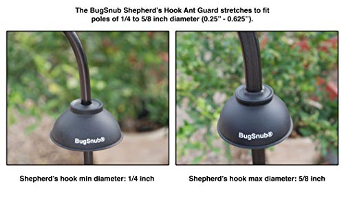 Ant Guard for Shepherd's Hooks (1-Pack)- Waterless Ant Defense for Hummingbird Nectar Feeders, Unique Upside-Down Design, No Liquid Moat, Includes BugSnub Gel
