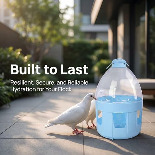 Pigeon Automatic Water Feeder, 4L Hanging Bird Waterer for Pigeons, Quail, Parakeets and Poultry, PP Cage-Mounted Drinker - color: 4L