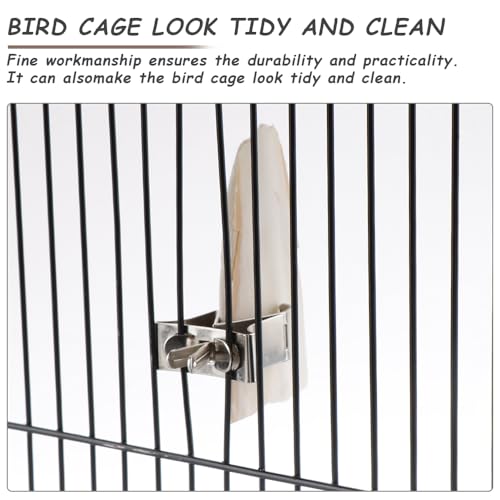 1 Pcs Bird Food Holder Parrot Cage Seed Feeder Stainless Steel Vegetable Fruit Clip for Bird Cockatiel Parrot Hamster