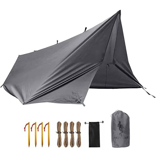 FREE SOLDIER Waterproof Camping Tarp Shelter Awning | Lightweight, Compact, Quick Setup, Waterproof Sun Shelter Campingtarp,For Backpacking, Beach, Travel and Outdoor Activities - color: Gray 10×10.5ft
