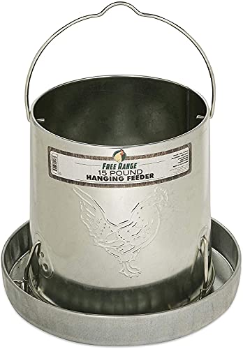 Harris Farms 1000293 Galvanized Hanging Poultry Feeder, 15 lbs, Metal - size: 15 lb