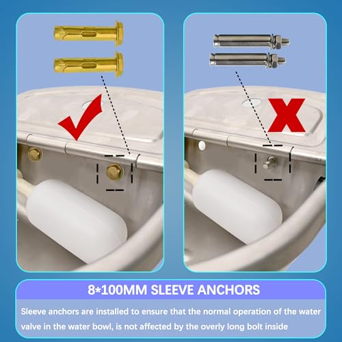 Automatic Dog Water Dispenser with Drain Hole & Drain Valve, Stainless Steel Auto Dog Water Bowl with 2 Float Valves, Hose Quick Connect Fitting, for Livestock, Chicken, Horse (1 Gallon) - size: 1 Gallons