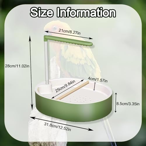 Parrot Shower, Automatic Parakeet Bird Bath with Pump, Large Bird Shower Fountain, Bird Bath for Parakeets for Pet Birds, Conure, Cockatoo, Budgie, Lovebird, Finches