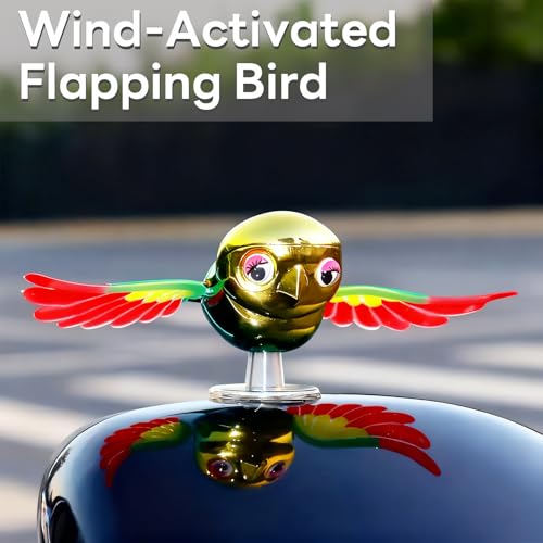 Wind-Activated Flapping Bird - Flying Companion for Rearview Mirror, Speed-Responsive Wing Accessory (Blue) - color: Blue