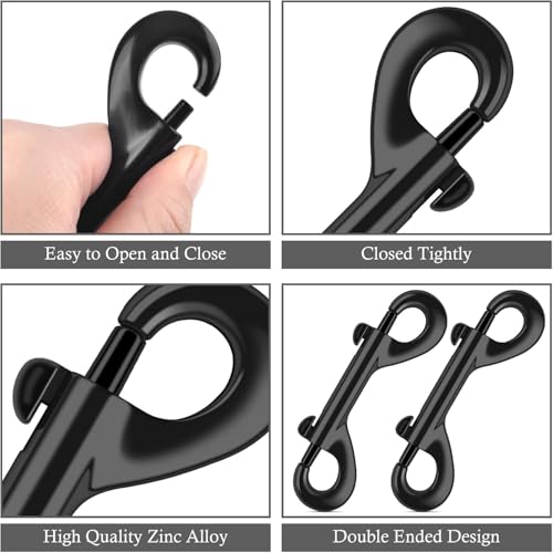 ERKOON 3.5 inch Double Ended Bolt Snaps Hooks 110lbs Load Capacity Zinc Alloy Double Sided Clips Heavy Duty Trigger Snap for Dogs Leashes/Water Bucket/Horse Feed/Hammocks (35 Pack) - size: 35 Pack