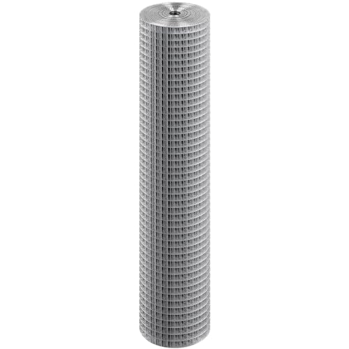 VEVOR Hardware Cloth, 1/2 inch 24in x 25 ft 19 Gauge, Hot Dipped Galvanized Wire Mesh Roll, Chicken Wire Fencing, Wire Mesh for Rabbit Cages, Garden, Small Rodents - size: 24'' x 25'