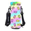 AMARY 500ML Neoprene Water Bottle Carrier Bag with Adjustable Shoulder Strap,Insulated Water Bottle Cover for Stainless Steel/Glass/Plastic Bottles 16.9OZ (Candy bear) - color: Candy bear