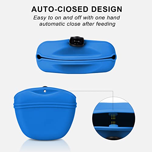 Left&Right Dog Clicker Training Kit,Silicone Dog Training Treat Pouch and Dog Clickers,Dog Treat Bag with Clicker Training for Dogs,Pet Treat Bag with Magnetic Buckle Closing and Waist Clip,Navy Blue - color: Navy Blue