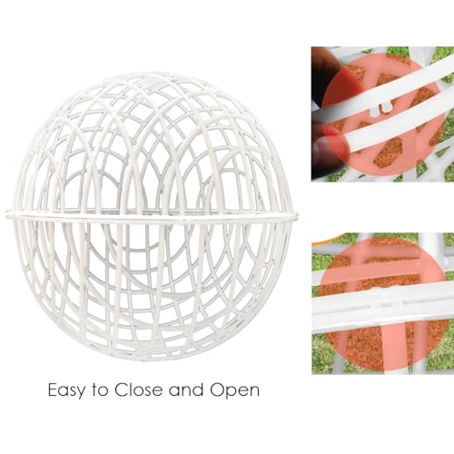 15.7" Ball-Shaped Movable Chicken Coop,Pigeon Rabbit Duck Safe Walking Net,Preventing Trampled by Horse,Predation by Eagles,Dog Bites.Pet Removable Prevent Harassment Safety Hutch(2 Pack) - color: White(2 Pack)