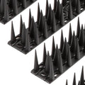 OFFO Bird Spikes for Pigeon Woodpecker Crow, Outdoor Use for Balcony Patio Window, Easy to Install, Black, Covers 12.5 Feet(3.8m) - color: Black