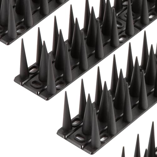 OFFO Bird Spikes for Pigeon Woodpecker Crow, Outdoor Use for Balcony Patio Window, Easy to Install, Black, Covers 12.5 Feet(3.8m) - color: Black