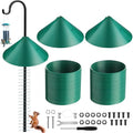2 Set 19 Inch Squirrel Baffle and Squirrel Barrier Spring Device Metal Coil for Bird Feeder Pole, Outside Pole Mount Stopper & Bird House Guard for Outdoor Shepherd Hooks (Green) - color: Green