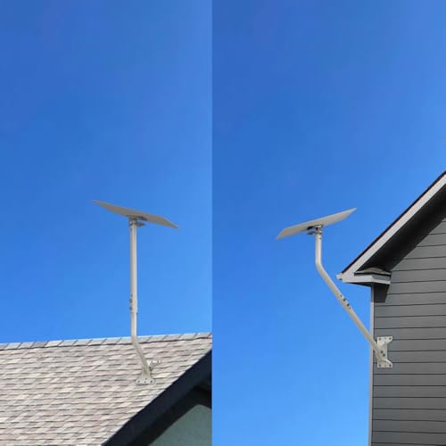 Universal Adjustable Mounting Pole, Steel J-Mount for Attic Outdoor Roof Wall Installation, Weatherproof Mast Pole, Mounting Bracket and Hardware Included (Diameter 1 1/4", Length 33 1/4", White) - size: 33.25"