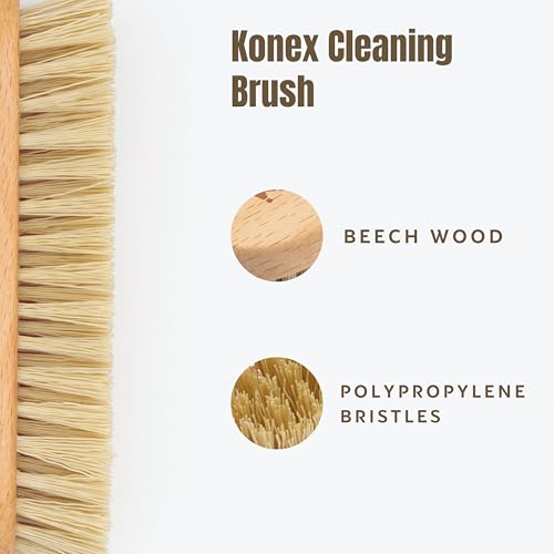 Konex Heavy-Duty Peanut-Shaped Brush 2-Pack, Durable and Long-Lasting Design for Tough Surfaces, Home and Industrial Use