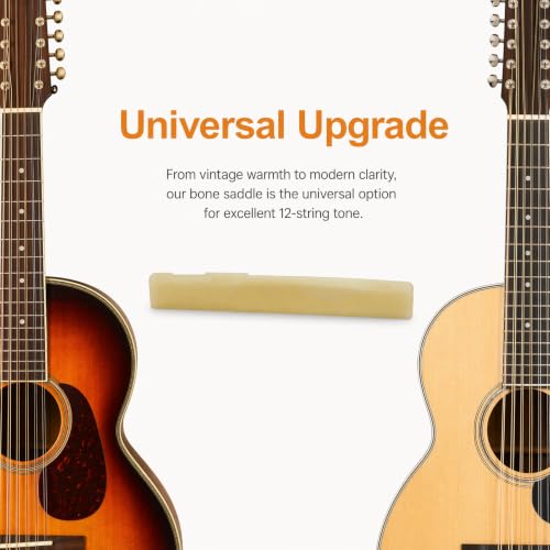 Miwayer 2 Pack 12 String Acoustic Guitar Unbleached Bone Saddle, Guitar Bridge Saddles, Cut from Whole Bones, 76x3x13mm - color: 12 String Acoustic Saddle 76mm 2 Pack