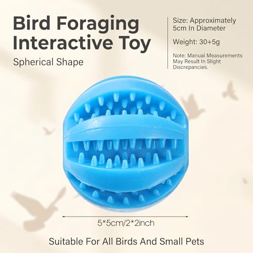 Gjinxi Parrot Feeder Chew Toy Ball Bird Foraging Interactive Balls Sharpening Teething Claws Beaks Toy for Small Medium Animals Parakeets Macaws Lovebirds Budgie Hamsters Guinea Pigs Cockatiel Parrot