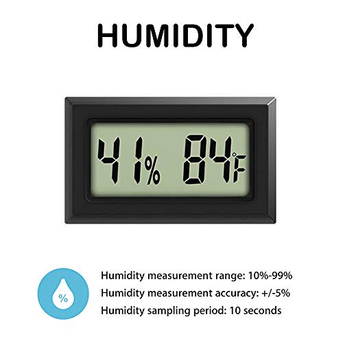 Mini Thermometer Hygrometer, Large Number Fahrenheit LCD Display Digital Temperature Humidity Meters Gauge Indoor for Greenhouse, Garden, Cellar, Fridge (10-Pack) - color: 10-pack