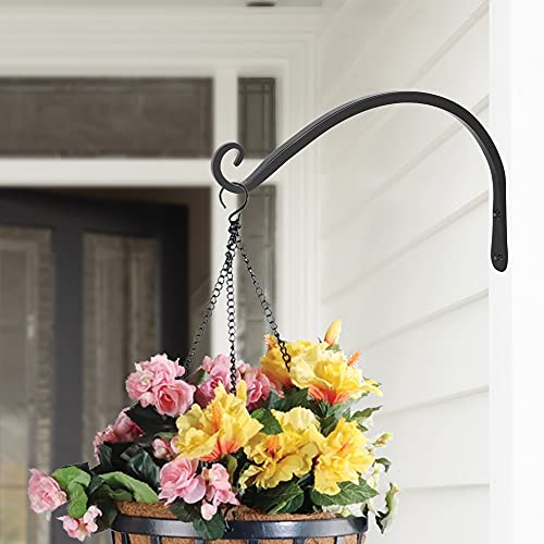 Gtongoko 12" Outdoor Plant Hanger Wall Bracket, Heavy Duty, 2 Pack | 57lb Capacity,Rust-Resistant Finish,Easy Installation,Fit Hanging Baskets,Ideal for Bird Feeders & Lanterns - size: 12 Inch, style: C-shape