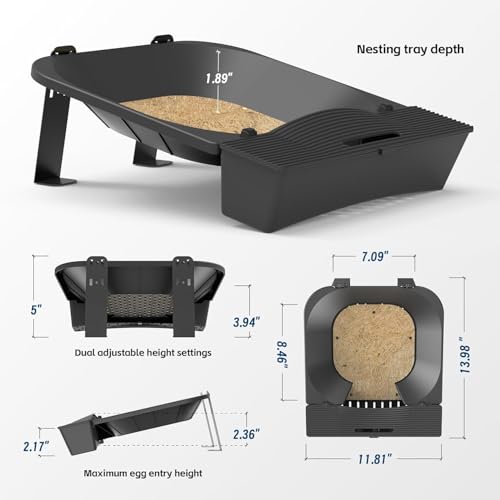Roll Away Nesting Box for Chicken Coop, 3-Pack with 9 Coconut Fiber Pads, Automatic Egg Collection System (3Pack)