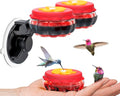 Handheld Small Glass Hummingbird Feeders (Set of 4) with Window Suction Mount Base - Window/Handheld or Tabletop Mini Hummingbird Feeders for Outdoors - style: 4 Hand Feeders + suction cup