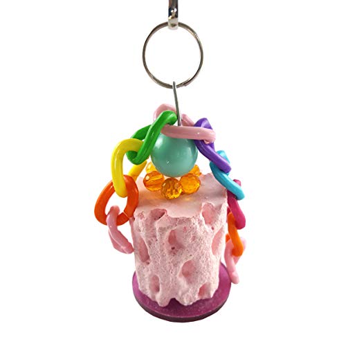 Wontee Bird Calcium Chew Grinding Treats Toy for Parrot & Small Pets (1 pc) | Minerals, colorful, trimming and cleaning bird beaks, for budgies/cockatiels/conures/quaker/senegal parrot/gerbils/rats/mice - size: A (1 Pack)
