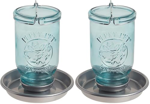 Perky-Pet 1 Mason Jar Wild Bird Waterer 783, Blue (Pack of 2) - size: 2Pack