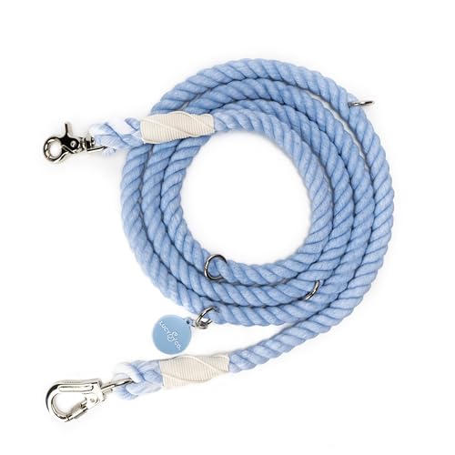 Denim Blue Hands-Free Rope Leash - color: Denim Blue Hands-Free Dog Leash