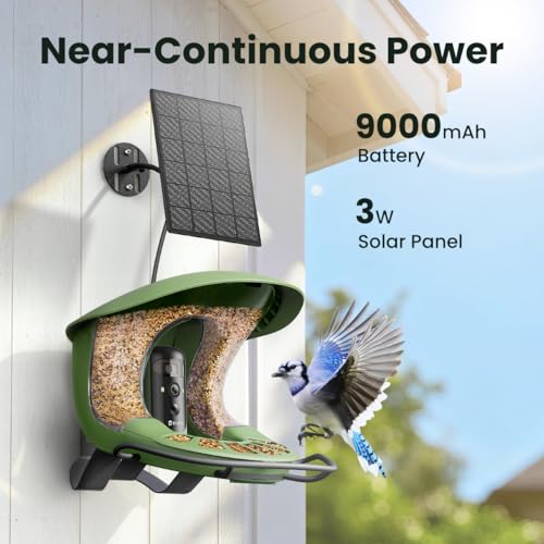 2 Smart Bird Feeder with Camera, AI Identifies Bird Species, Dual-Lens 2K Camera for Live Streaming & Close-Up Photos, Solar-Powered Backyard Birdwatching Gift
