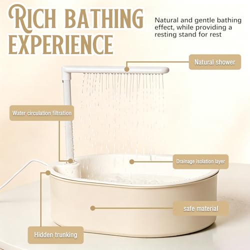 Automatic Bird Bath, Large Bird Shower Fountain, Parrot Bathtub with Circulating Faucet, Indoor Fountain with USB Pump for Cockatiel, Conure, Budgie, African Grey, Lovebird - color: C