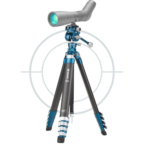 Benro CyanBird Pro Carbon Fiber Lightweight Tripod Kit for Birding & Wildlife for Scopes, Binoculars & Photography, Ball Head, Adjustable Legs, Arca-Swiss Plate, Flip Locks, 60" Max Ht, 9.9lb Payload