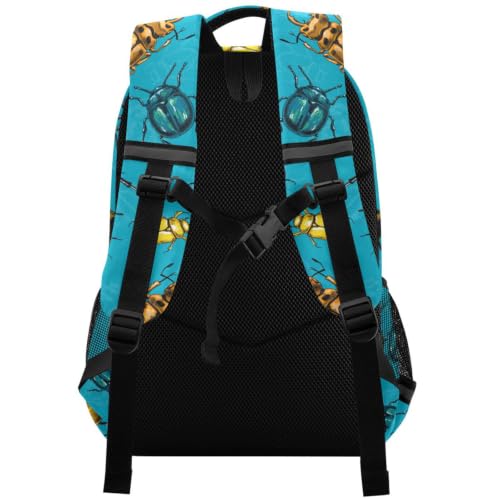 Kids Beetles Bugs Backpack for Boys Girls School Bags | Elementary Middle, Travel Daypack Lightweight Waterproof with Reflective Strip - color: Beetles Bugs