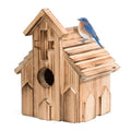 Church Birdhouse for Outside, Wooden Hanging Bird Houses, Weather-Resistant Garden Decor for Bluebird,Sparrow,Finch,Cardinal, Outdoor Bird Nest Box with Predator-Proof Entrance Hole