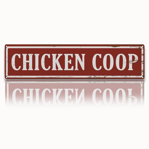 Rustic Farmhouse Style Chicken Coop Sign, Metal Outdoor Chicken House Signs, Retro Metal Tin Sign, Wall Decor Art, Farmhouse Decor, Backyard Hen House Gift 15.8x4 Inch - color: Farmhouse 12