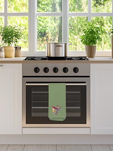 Hummingbird Green Bathroom Hand Towels for Guest - Floral Bird Decorative Kitchen Hand Towel, Spring Summer Decor, Hummingbird Gifts for Women Unique, Housewarming Gift Idea New Home406 - color: Hummingbird010
