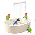 Parrot Bathtub,Bird Shower Parakeet Bath for Cage with Adjustable Water Flow Control Valve, Contains USB and Pump,Tarpaulin,for Pet Birds,Cockatiel,Budgie,Suitable for Many Kinds of Birds(White) - color: white