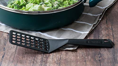 Black Nonstick Slotted Spatula/Turner for Crepes, Eggs, Brownies, Lasagna
