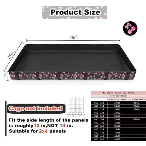 DZWLKJ Waterproof Guinea Pig Cage Liner,Washable Tarp Bottom Base,Cherry Graphic,24"x48", Reusable for Rabbit, Chinchilla, Hedgehog, Ferret & Other Small Animals. - size: C&C 2x4(24x48 inches)