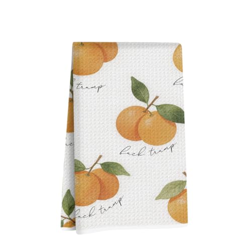 Jztco Funny Trump Kitchen Towel, Orange Gifts Reusable Hand Towels | Absorbent Microfiber Dish Cloth Tea Towels for Kitchen Home Decor, Anti Trump Gifts for Women 14x24 Inch - color: Multi 1610