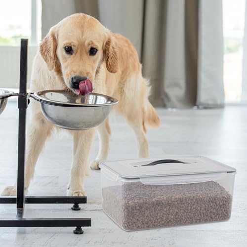 4 Packs Airtight Food Storage Containers with Gasket Sealing Lid | 16 L / 546 Oz, Plastic Storage Bins Boxes for Bread, Rice, Flour, Dog Cat Bird and Other Pet Food