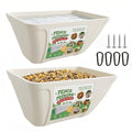 Hanging Chicken Feeder Waterer Heavy Duty BPA-Free Plastic Feed Trough, Fence Mount Livestock Feeding Bucket, Backyard Poultry Farm Supplies for Duck, Turkey, Goat, Sheep, 2 Pack, White - color: White
