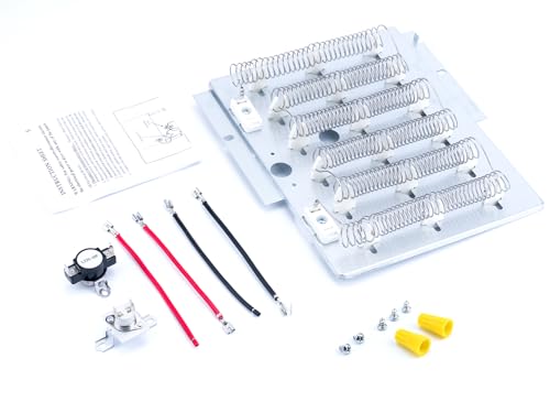 Heating Element Kit 503978 Fits for Amana Maytag Crosley Speed Queen Dryer | Replace 964p3 510329 61928 Heating Element Thermostat Thermal Fuse Models ADE3SRGS173TW01