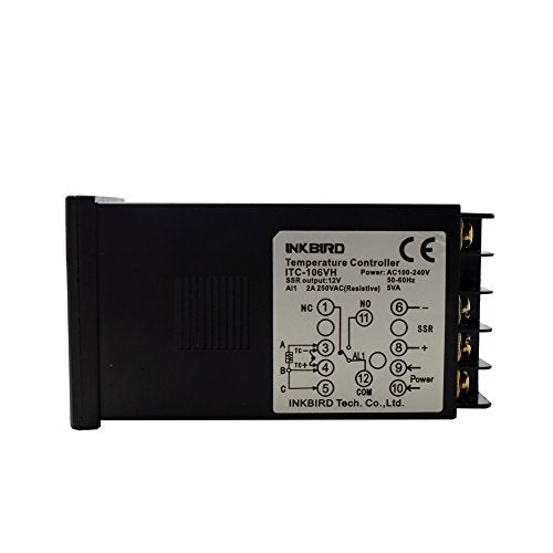 Inkbird ITC-106VH PID Temperature Thermostat Controllers Fahrenheit and Centigrade AC 100 to 240V for Sous Vide Home Brewing Oven Incubator