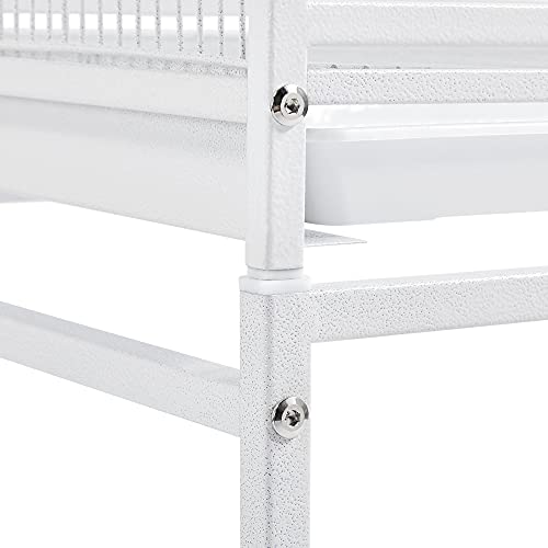 Topeakmart 54-inch Flight Bird Cage with Stand Wrought Iron Bird Cage for Parakeets Parrots Green Cheek Conures Budgies Finches, White - color: White