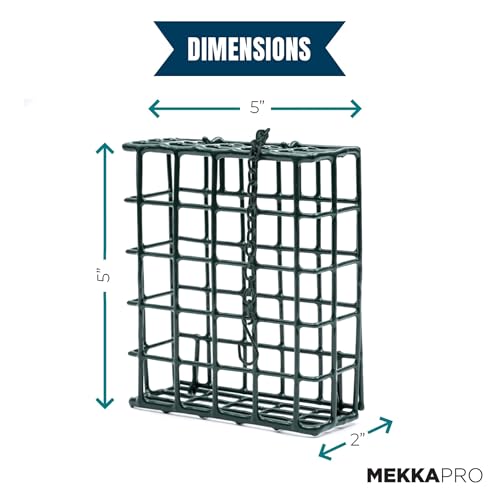MEKKAPRO Suet Feeder Cage, Single Bird Feeder, Metal Chain, Outdoor | Single Capacity Suet Holder Recommended For Bird Feed, Ideal For Clinging Birds, Woodpeckers, And Nuthatches In Every Yard - size: Single