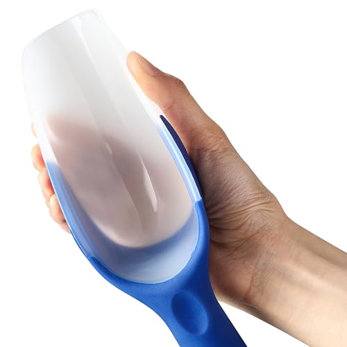 Spring Chef Magnetic Ice Scoop for Freezer, BPA-Free Food Scooper, Sapphire | Flexi-Plastic Popcorn Scoop with Soft Grip Handle - Dishwasher Safe Ice Scooper - Food Scooper for Flour, Grains, Pet Food - color: Sapphire