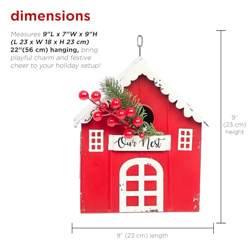 Alpine Corporation Hanging Birdhouse - color: Red Barn